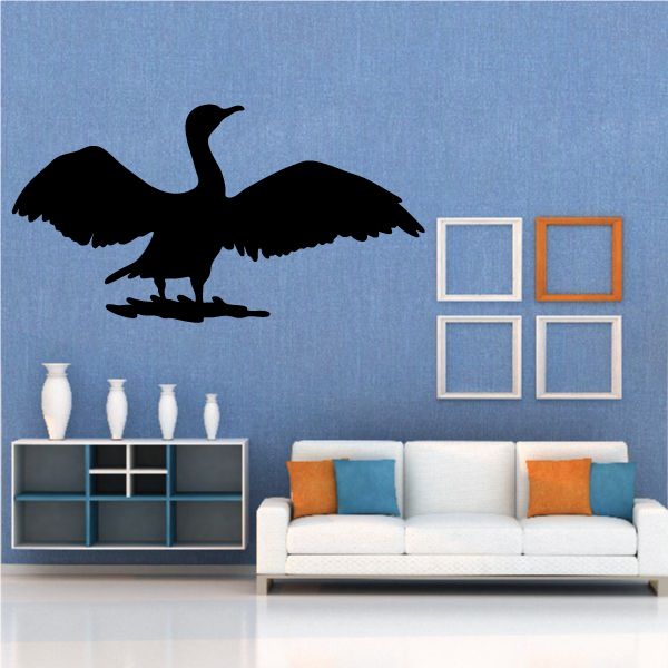 Image of Crane Flapping Silhouette Decal