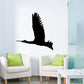 Black crane in-flight silhouette wall decal