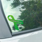 Green vinyl awareness ribbon sticker reading 'Craniosynostosis Awareness'