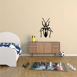 Crawling cricket wall decal with black and yellow bug design