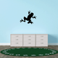 Black crawling frog decal with paw-print trail