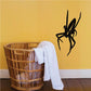 Spider beetle crawling wall decal in black line art