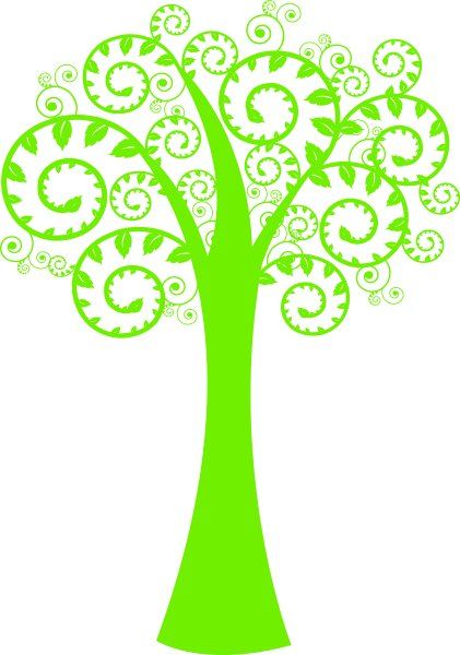 Crazy Tree with Sprial Branches with Leaves Kit - Vinyl Wall Decals