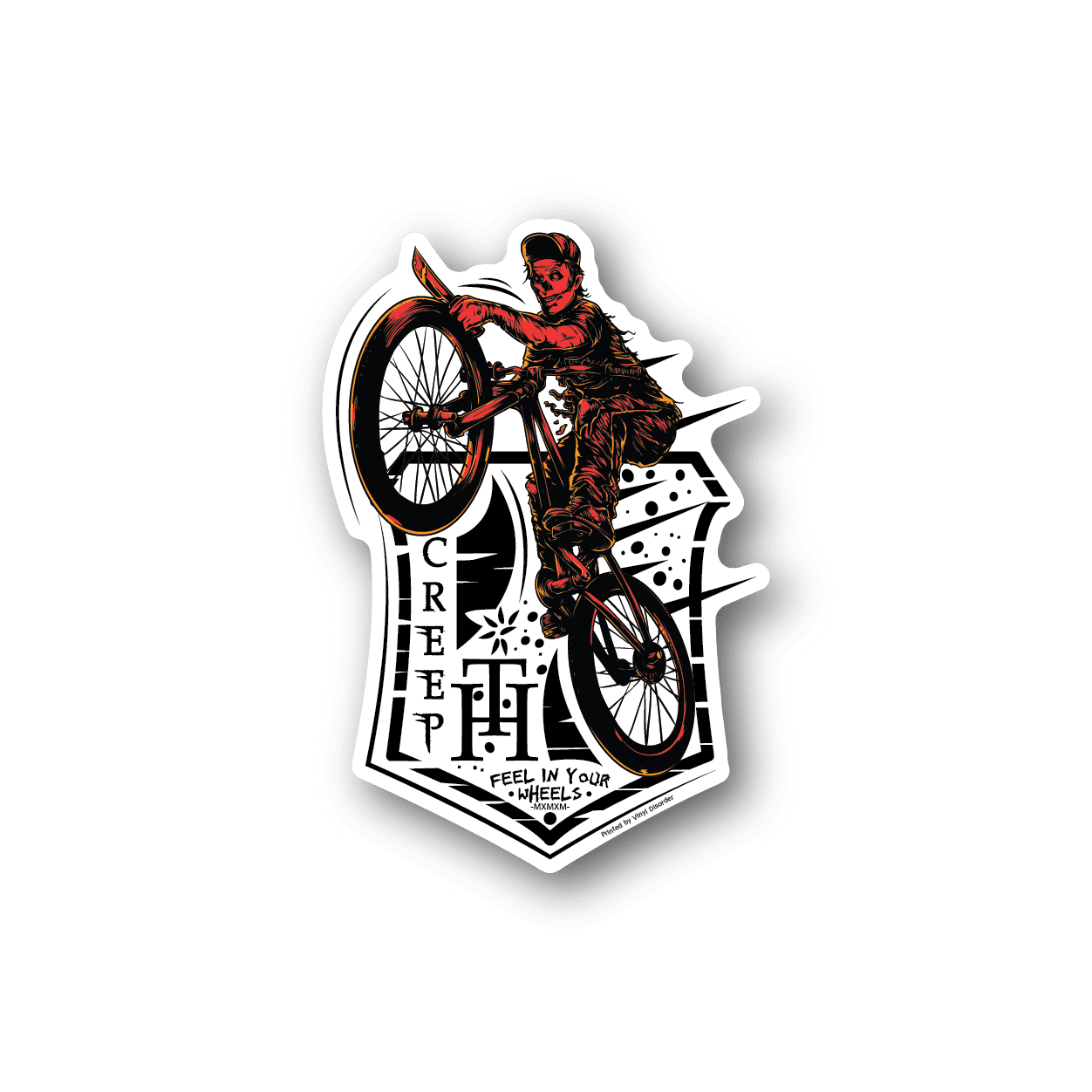 Image of Creepy BMX Skeleton Sticker