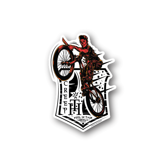 Image of Creepy BMX Skeleton Sticker