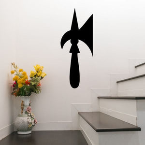 Black crescent axe wall decal silhouette