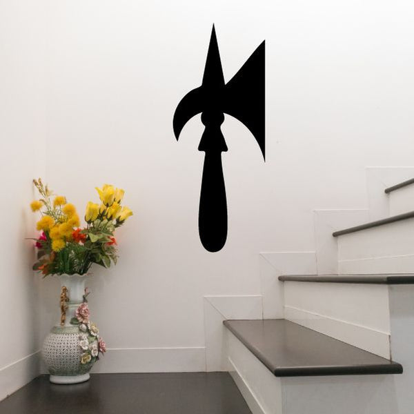 Black crescent axe wall decal silhouette