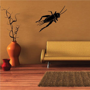 Cricket wall decal with black cricket silhouette