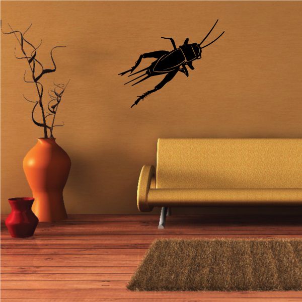 Cricket wall decal with black cricket silhouette