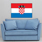 Croatia flag sticker with red, white, and blue shield design