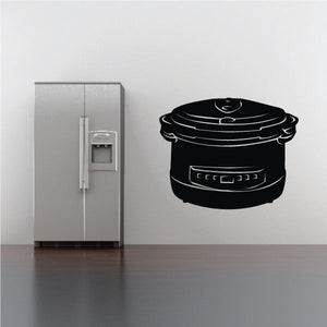 Crock Pot decal featuring a black slow cooker icon with white outline