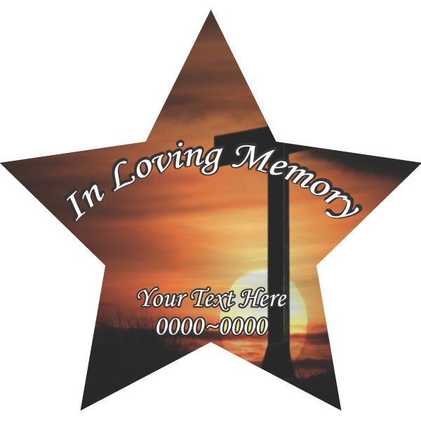 Image of Cross at Sunset In Loving Memory Custom Star Sticker