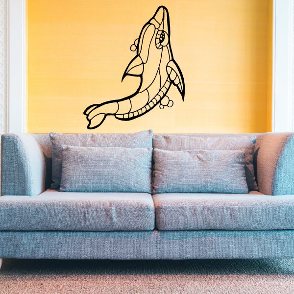 Image of Cross Contour Dolphin Decal