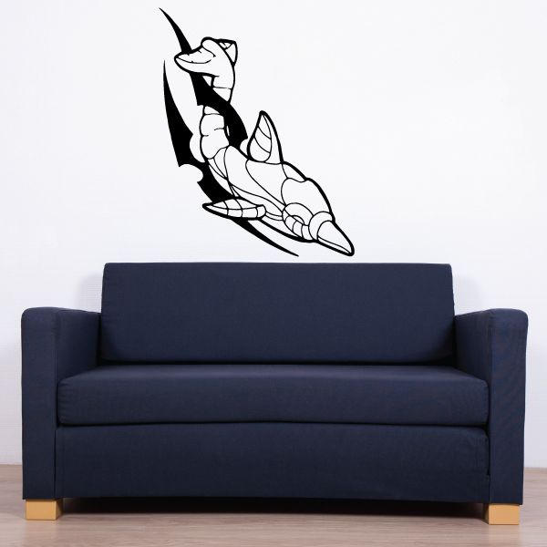 Image of Cross Contour Spike Dolphin Decal