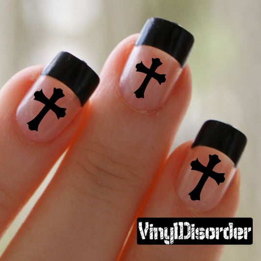 Image of Cross DC84 Fingernail Art Sticker - Vinyl Finger Nail Decals