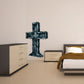 Cross headstone sticker with dark metal style cross design