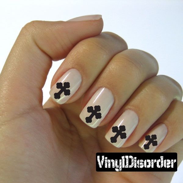 Image of Cross NS015 Fingernail Art Sticker - Vinyl Finger Nail Decals