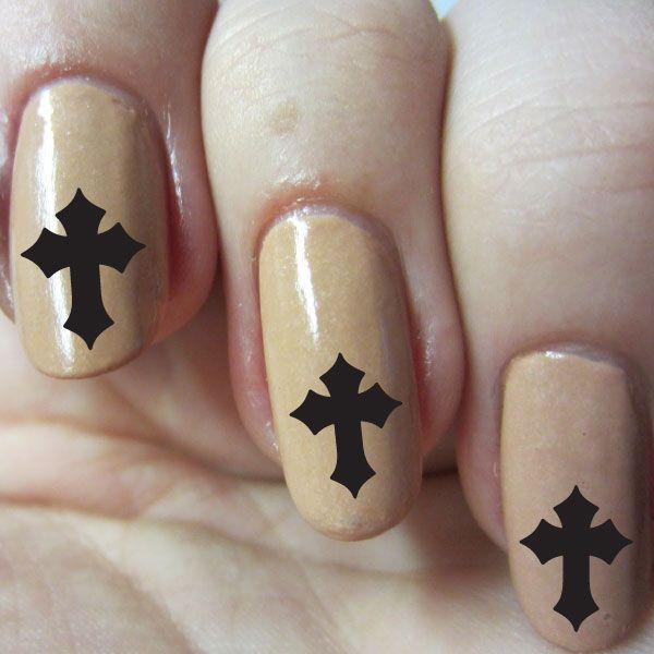 Image of Cross NS024 Fingernail Art Sticker - Vinyl Finger Nail Decals