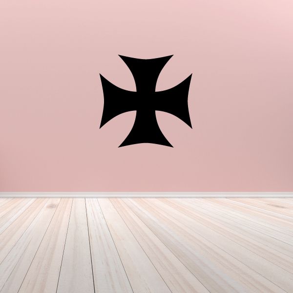 Black cross vinyl wall decal with bold graphic cross shape