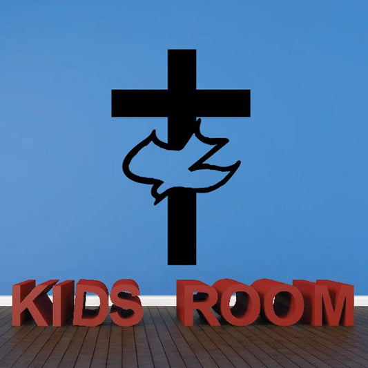 Image of Cross with Dove Decal