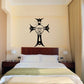 Black cross and sun face wall decal sticker