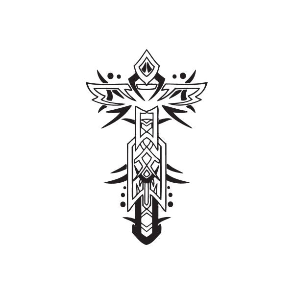 Image of Cross with Jagged Embellishments Decal