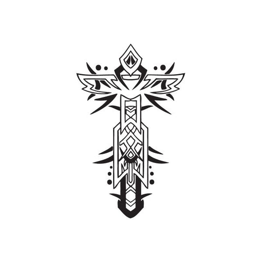 Image of Cross with Jagged Embellishments Decal