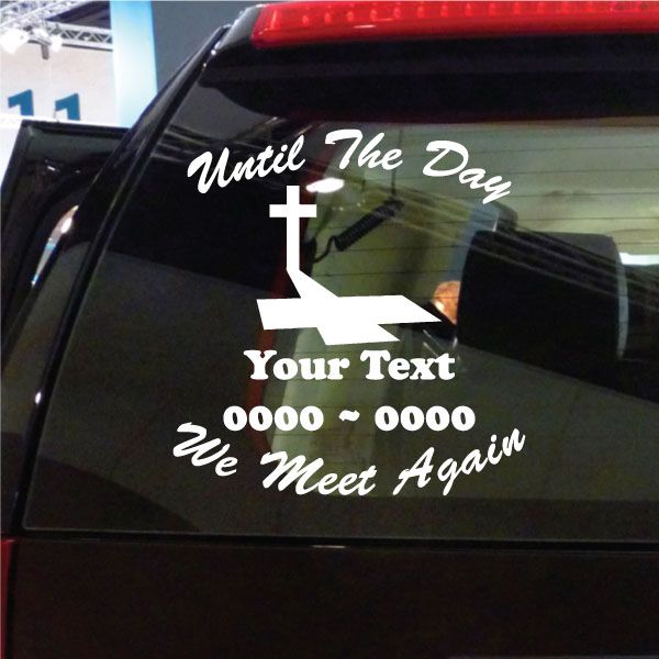 Image of Cross with Shadow Custom In Loving Memory Decal