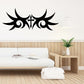 Tribal cross and wing wall decal, dark outlined graphic