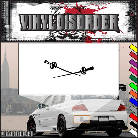 Image of Crossed Fencing Swords Decal