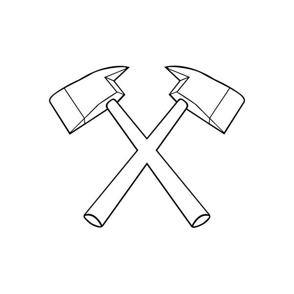 Image of Crossed Fireman Axes Decal