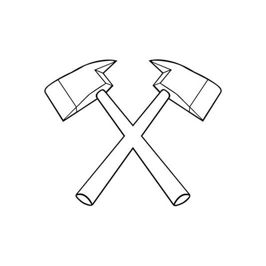 Image of Crossed Fireman Axes Decal