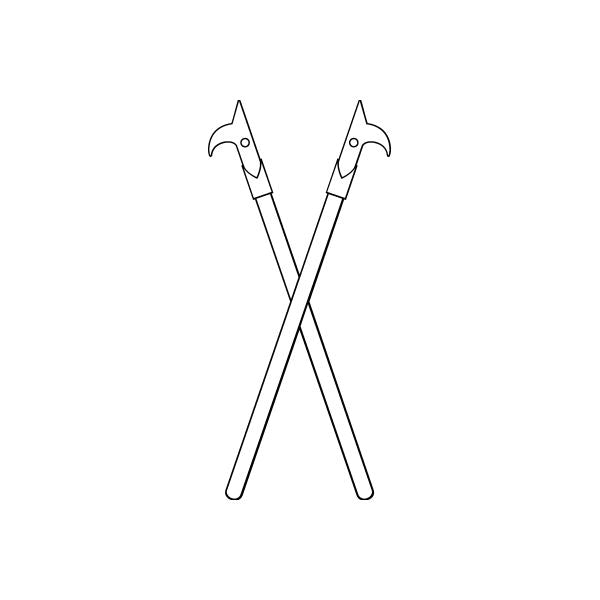 Image of Crossed Fireman Hooks Decal