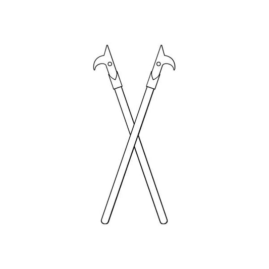 Image of Crossed Fireman Hooks Decal