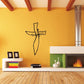 Crossed swords wall decal, black outline of two crossed swords with hilts