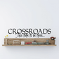 Crossroads wall decal with script message, shelf graphic, small flowers and books