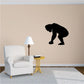 Crouching gorilla wall decal, black silhouette