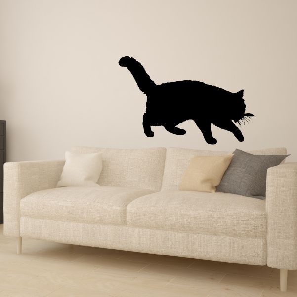 Image of Crouching Playful Cat Decal