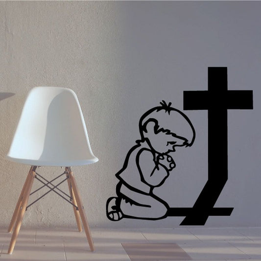 Image of Crying Boy Praying Decal