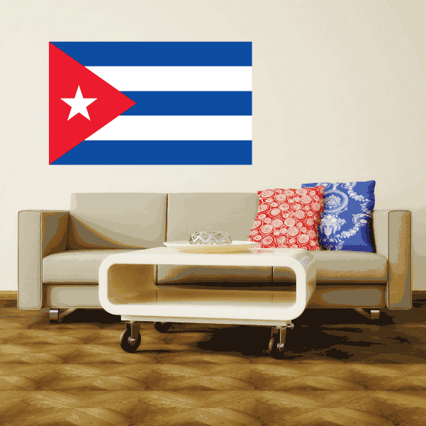 Cuba flag sticker with red, white, and blue stripes and a white star.