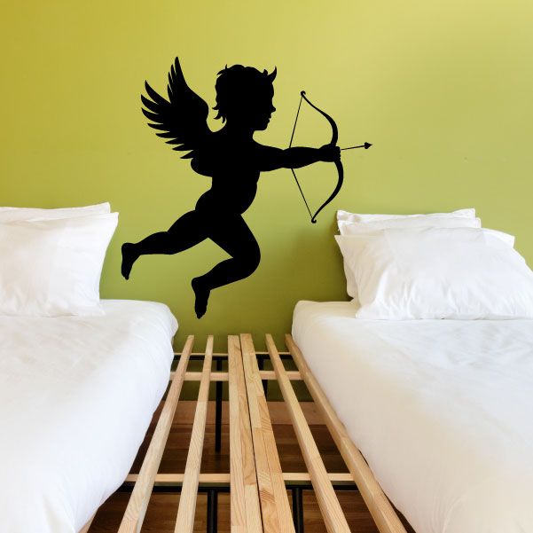 Image of Cupid Silhouette Valentines Day Decal 