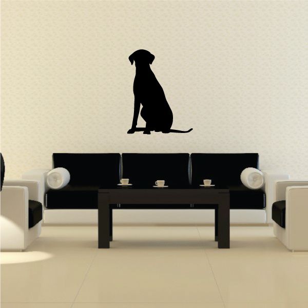 Sitting dalmatian wall decal, black dog silhouette