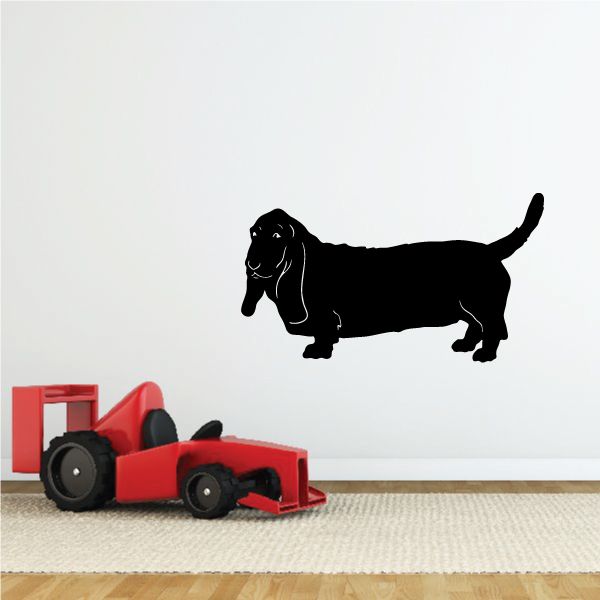 Black basset hound decal silhouette
