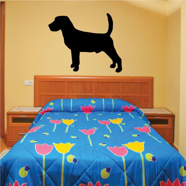 Beagle dog wall decal, black silhouette