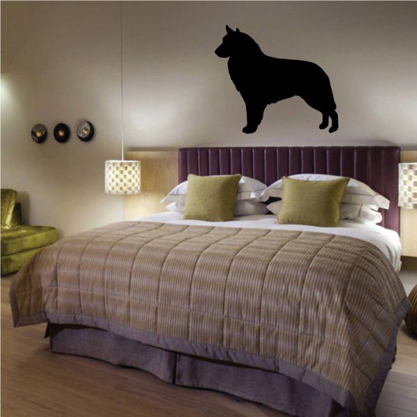 Black Belgian sheep dog silhouette wall decal