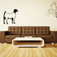 Curious Boer goat decal, black and white standing dog-like goat silhouette