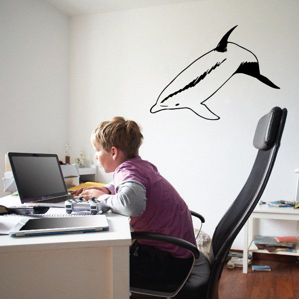 Image of Curious Bottlenose Dolphin Decal