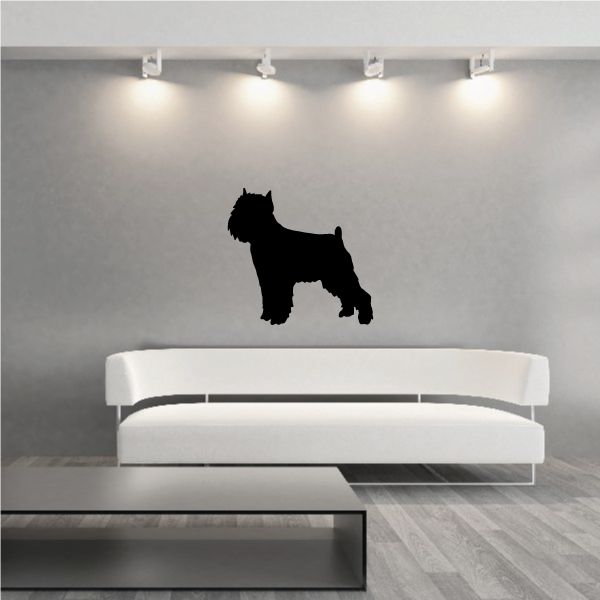 Black Brussels Griffon dog decal silhouette on a wall