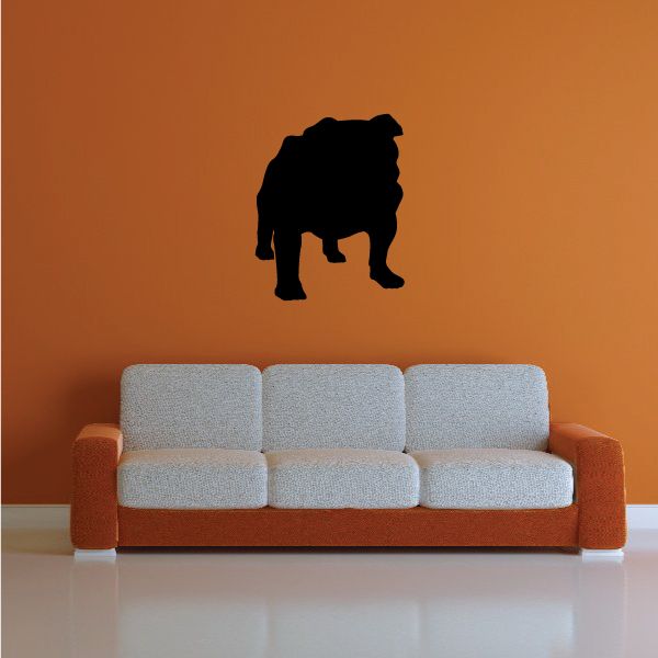 Bulldog decal silhouette, black