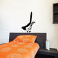Cardinal bird wall decal, black silhouette with small beak and wings